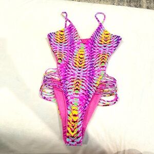 Reversible Luli Fama Bikini bright colors with sparkles